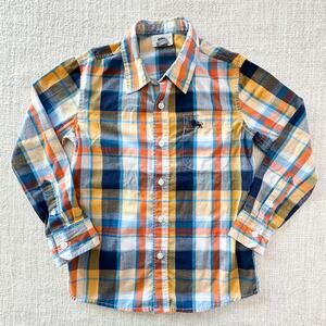 Old Navy Boy's Plaid Button Down Shirt VGUC 6/7